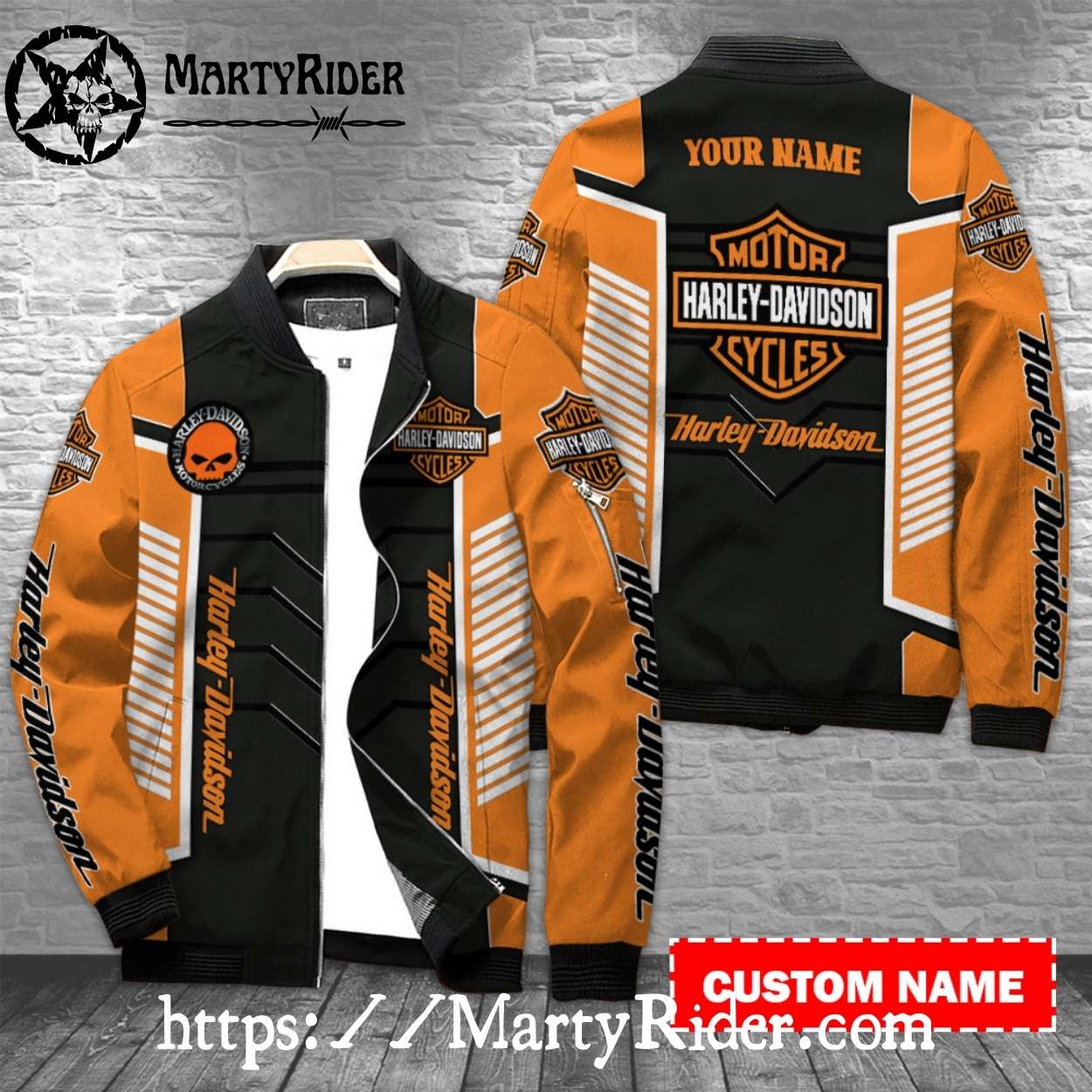 Orange Black Bold Stripes bomber Harley Davidson Jackets Orange Black Bold Stripes bomber Harley Davidson Jackets