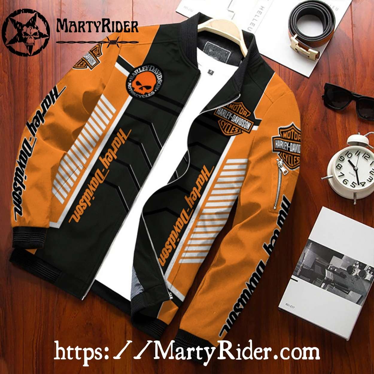 Orange Black Bold Stripes bomber Harley Davidson Jackets Orange Black Bold Stripes bomber Harley Davidson Jackets