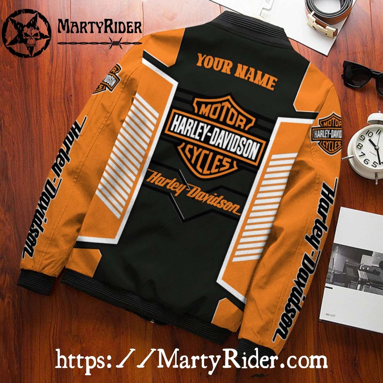 Orange Black Bold Stripes bomber Harley Davidson Jackets Orange Black Bold Stripes bomber Harley Davidson Jackets