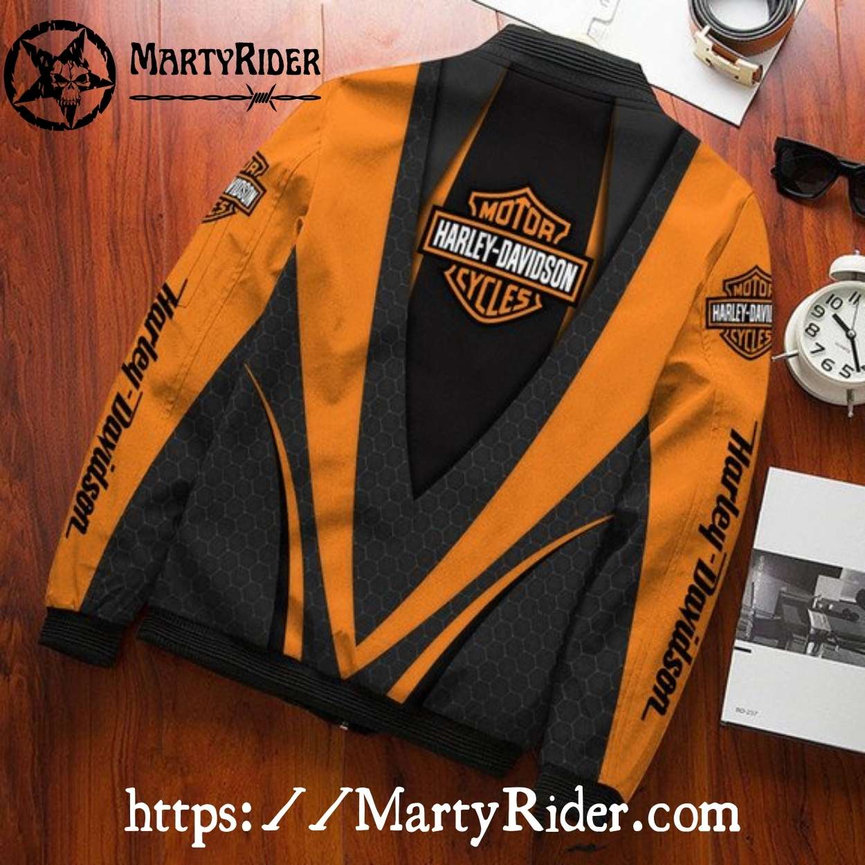 Orange Black Hex Harley Davidson Bomber Jacket Orange Black Hex Harley Davidson Bomber Jacket