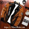 Orange Black Skull Symbol bomber Harley Davidson Jackets