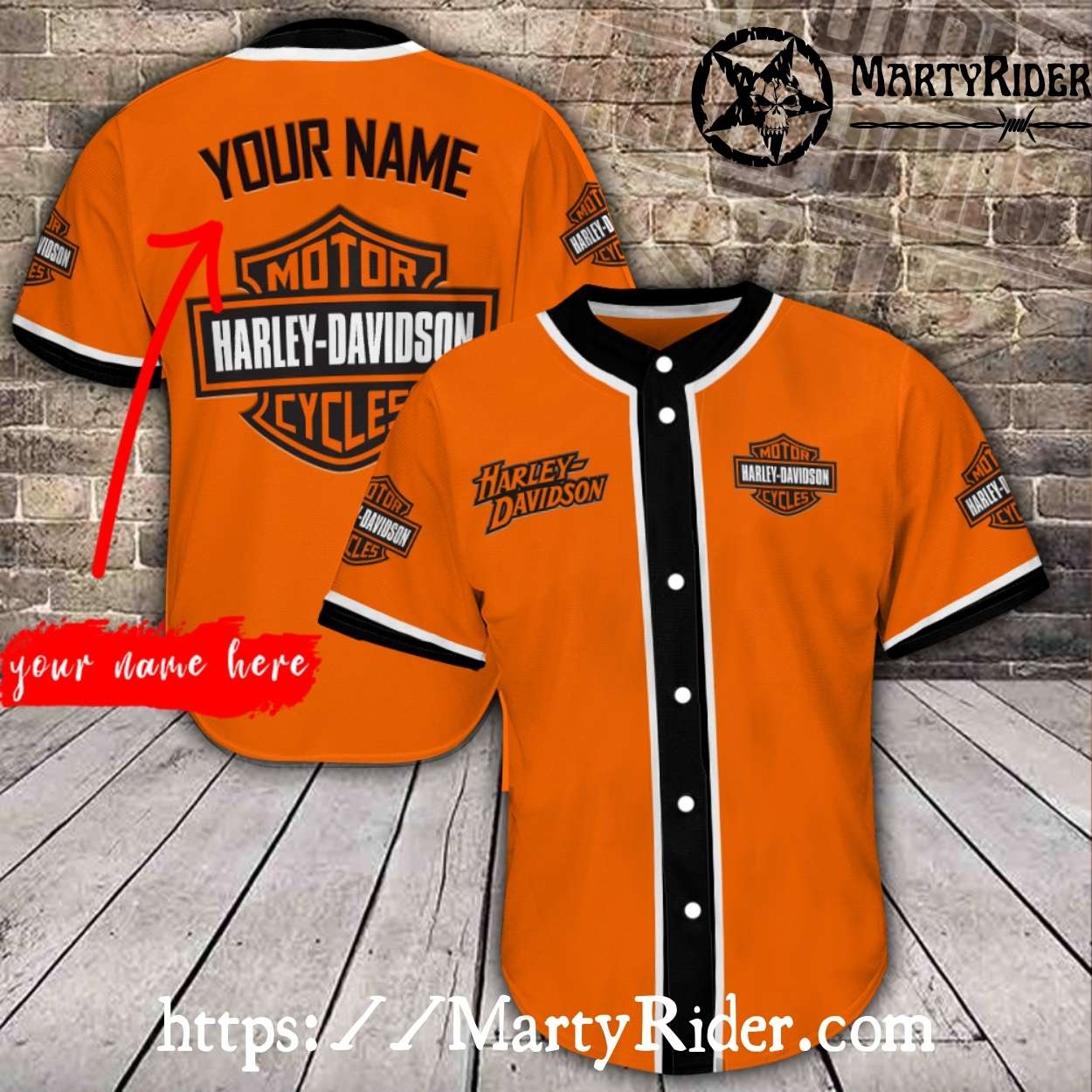 Orange Classic Custom Harley Davidson Baseball Shirt Your Name Orange Classic Custom Harley Davidson Baseball Shirt Your Name