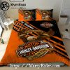 Flaming Skull and Bikes Harley Davidson Bedding Sets