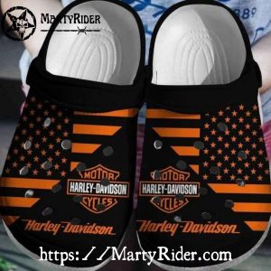 Orange Flag Tribute Harley Davidson Crocs for Patriots