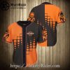 Orange and Black Speed Curve Harley-Davidson Baseball Shirt