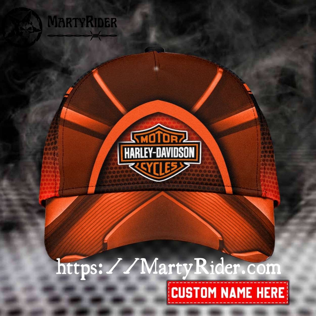 Orange Power Curve Harley Davidson Caps – Personalized Orange Power Curve Harley Davidson Caps – Personalized