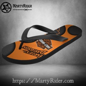 Orange Punch Harley Davidson Flip Flops Bold Circles