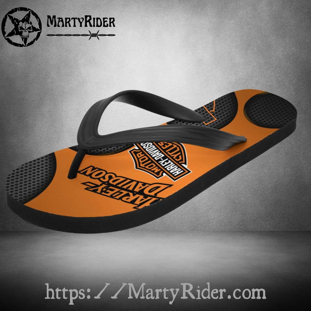 Orange Punch Harley Davidson Flip Flops Bold Circles Orange Punch Harley Davidson Flip Flops Bold Circles