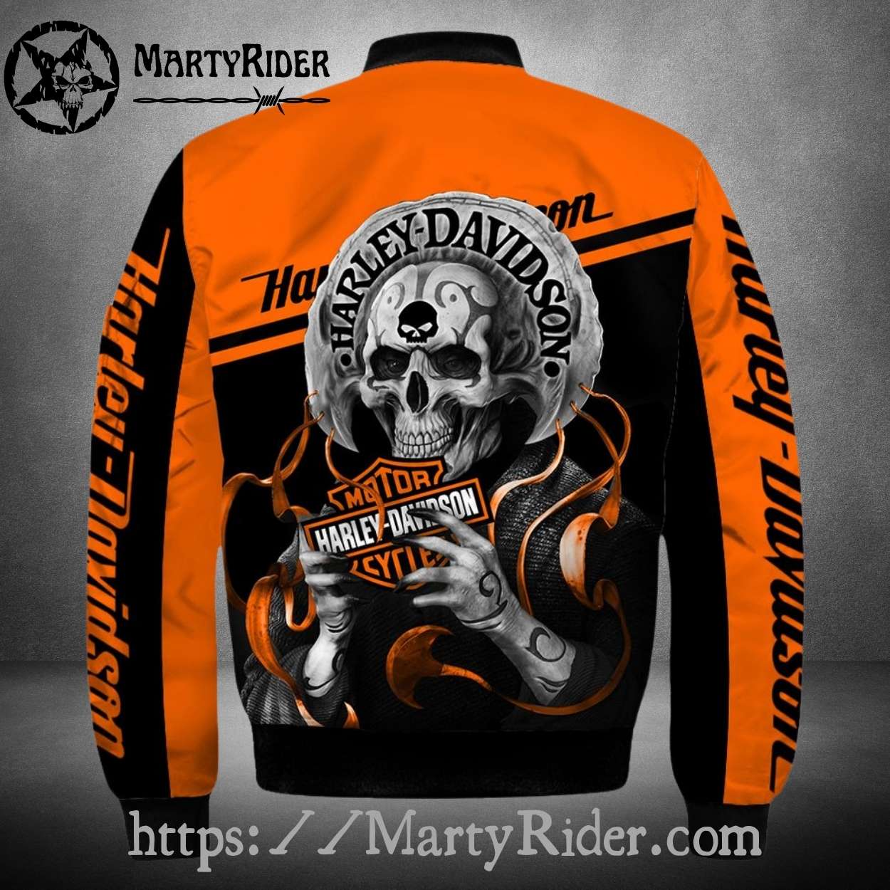 Orange Skull Flame Harley Davidson Bomber Jackets bomber harley Orange Skull Flame Harley Davidson Bomber Jackets bomber harley