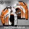 Orange Black Waves bomber jacket Harley Davidson Style