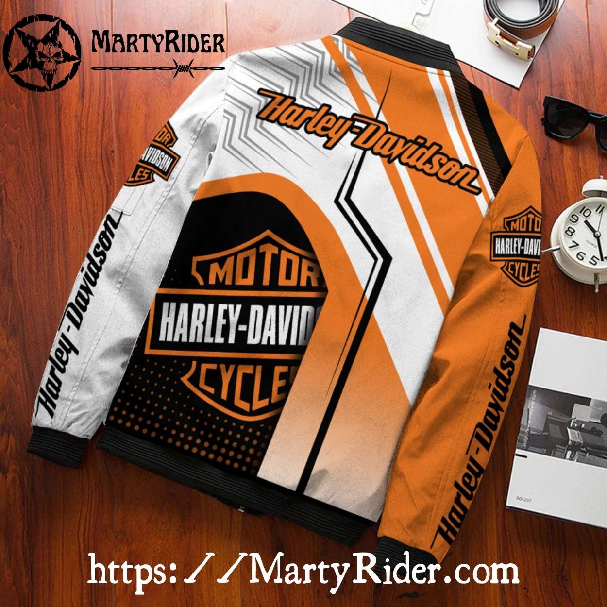 Orange White Classic bomber Harley Davidson Bomber Jackets Orange White Classic bomber Harley Davidson Bomber Jackets