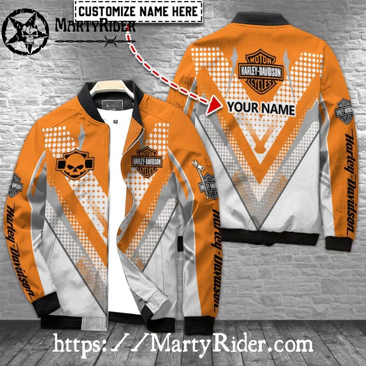 Orange White Harley Davidson Bomber Jackets bomber harley vibe Orange White Harley Davidson Bomber Jackets bomber harley vibe