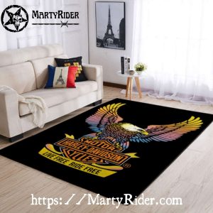 Pastel Eagle Live Free Harley Davidson Rugs