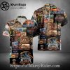 Patriotic Eagle Flag Harley Davidson Aloha Shirt Orange
