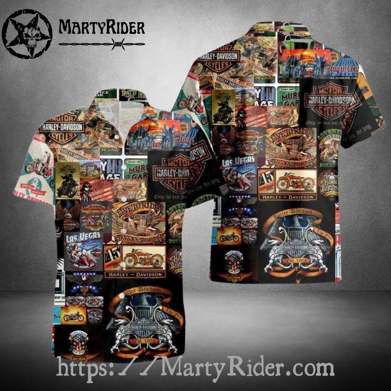 Patchwork Collage Harley Davidson Hawaiian Shirt Vintage Patchwork Collage Harley Davidson Hawaiian Shirt Vintage