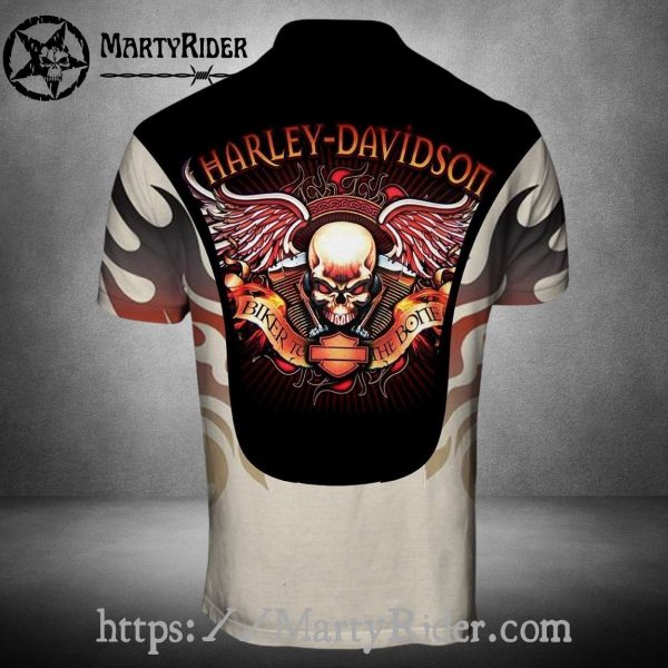 Patriot Wings Harley Davidson Polo Shirt with Flag Motif