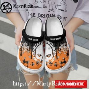 Personalized Skull Splash Harley Davidson Crocs for Rebels