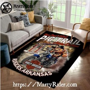 Pig Trail Biker Scene Harley Davidson Rugs