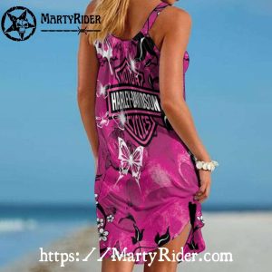Pink Butterfly Harley Davidson Dresses Beach Style