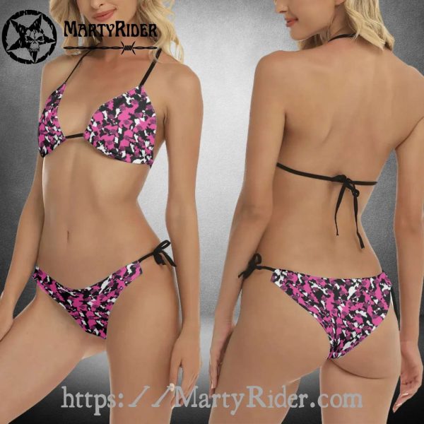 Pink Camouflage Bikini Harley Davidson for Bold Look
