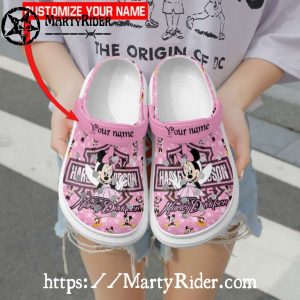 Pink Minnie Mouse Harley Davidson Crocs for Girls