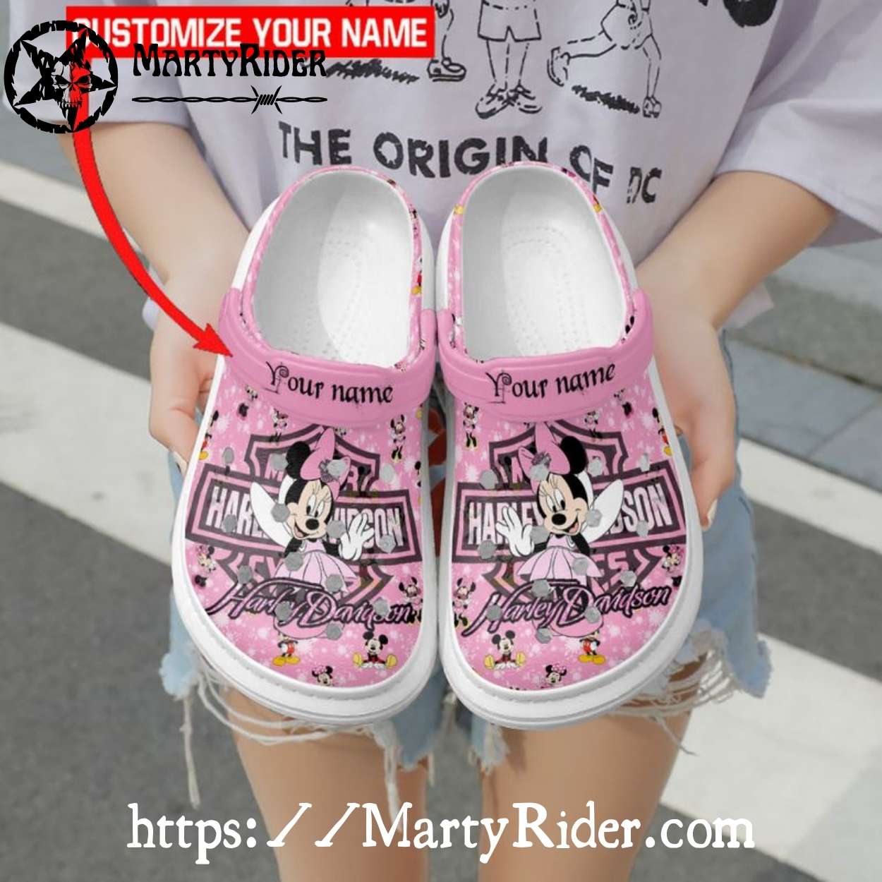 Pink Minnie Mouse Harley Davidson Crocs for Girls Pink Minnie Mouse Harley Davidson Crocs for Girls