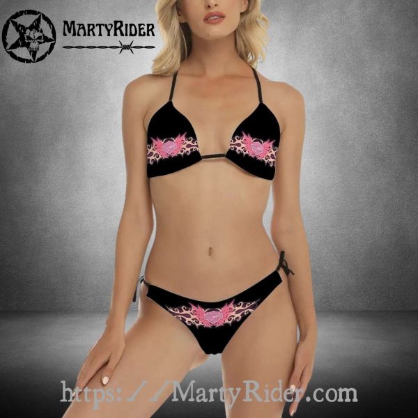 Pink Tribal Heart Bikini Harley Davidson Beachwear