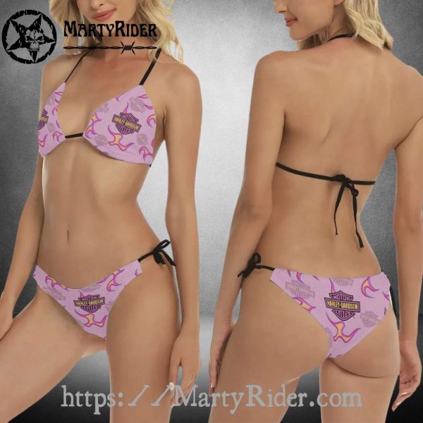 Pink Tribal Star Bikini Harley Davidson Beach Style