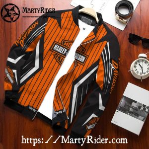 Pinstripe Orange Harley Davidson Bomber Jackets bomber harley style