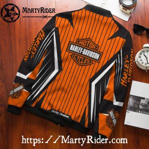 Pinstripe Orange Harley Davidson Bomber Jackets bomber harley style
