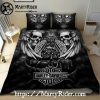 Flaming Skull and Bikes Harley Davidson Bedding Sets