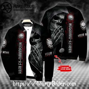 Praying Skull Harley Davidson Bomber Jackets bomber harley style