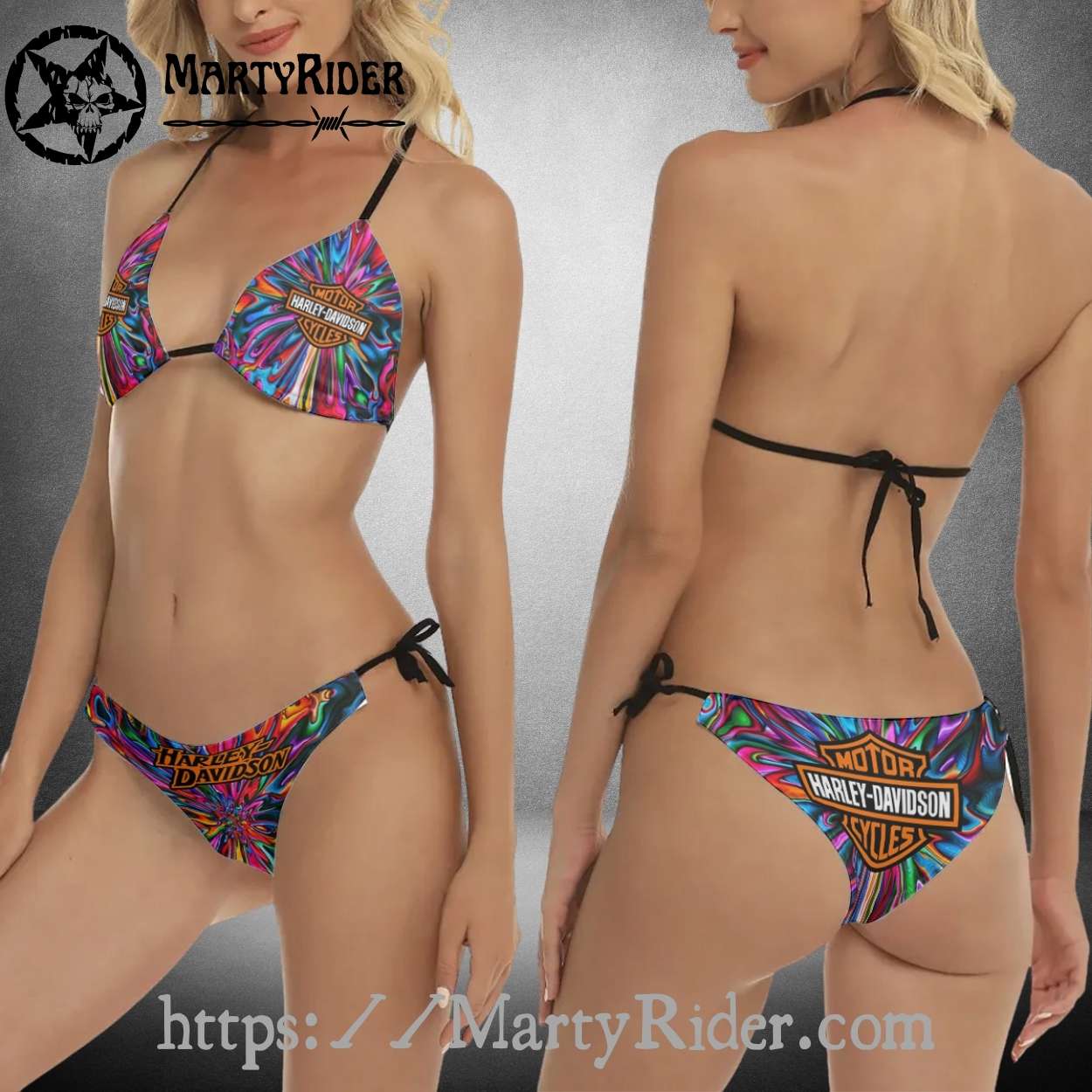 Psychedelic Splash Harley Davidson Bikini for the Bold Psychedelic Splash Harley Davidson Bikini for the Bold