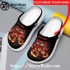 Orange Flame Harley Davidson Flip Flops Skull Stripe