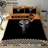 Twin Skulls Feather Harley Davidson Bedding Sets Gothic