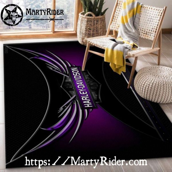 Purple Blade Tribal Design Harley Davidson Rugs