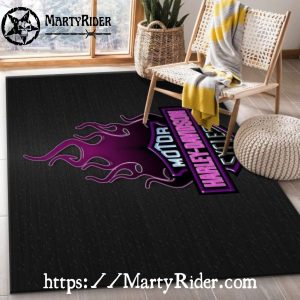 Purple Flame Logo Style Harley Davidson Rugs