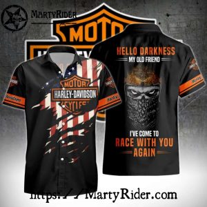 Race With You Again Bandit Harley Davidson Aloha Shirt