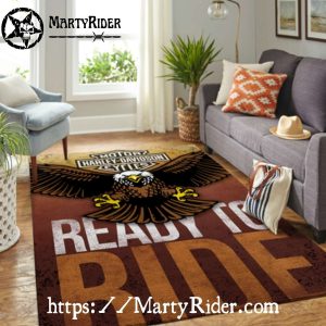 Ready to Ride Brown Eagle Harley Davidson Rugs