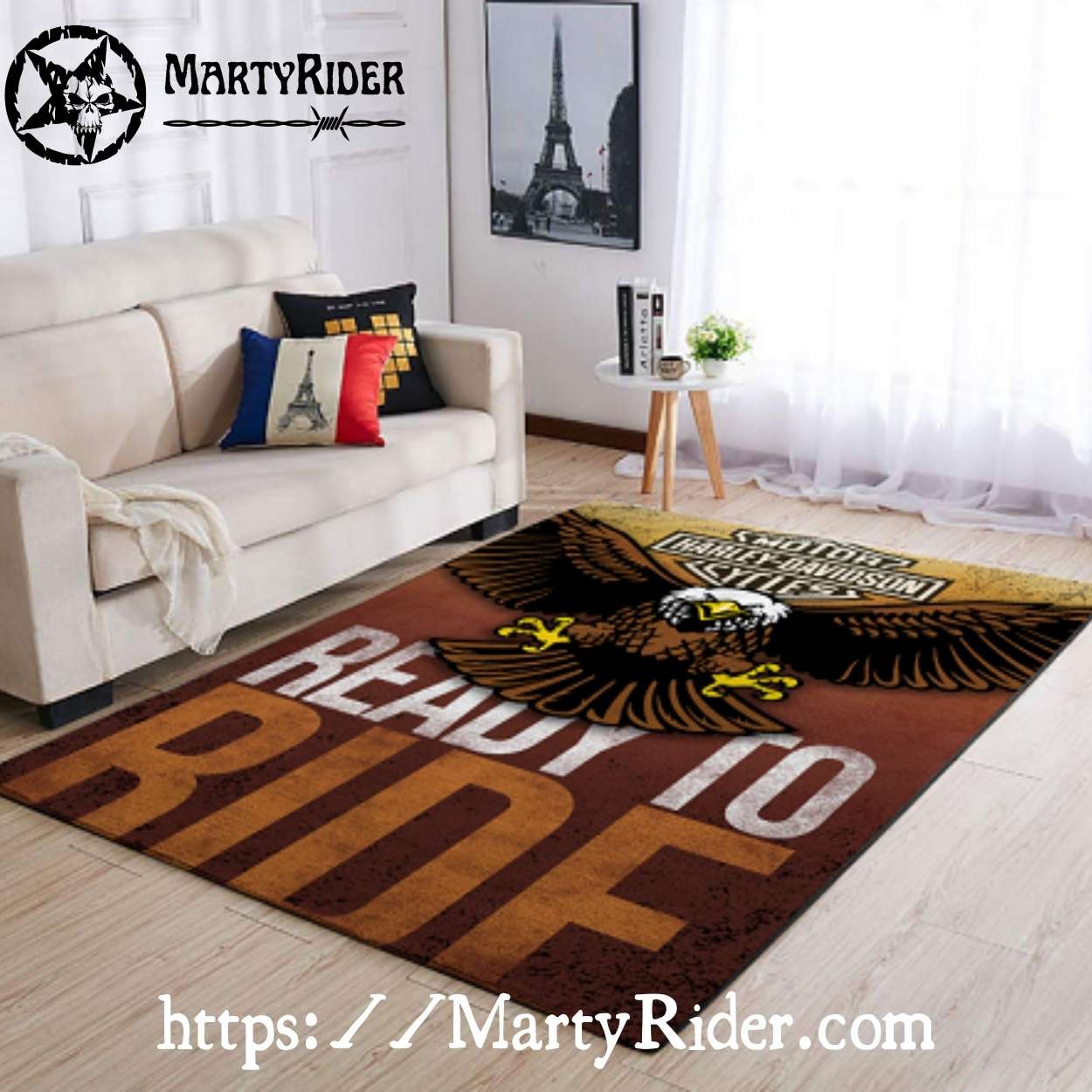 Ready to Ride Brown Eagle Harley Davidson Rugs Ready to Ride Brown Eagle Harley Davidson Rugs
