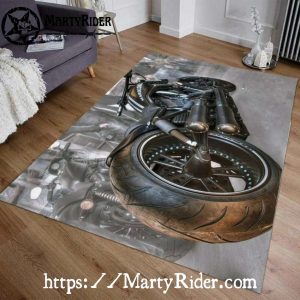 Rear Wheel Angle Custom Harley Davidson Rugs