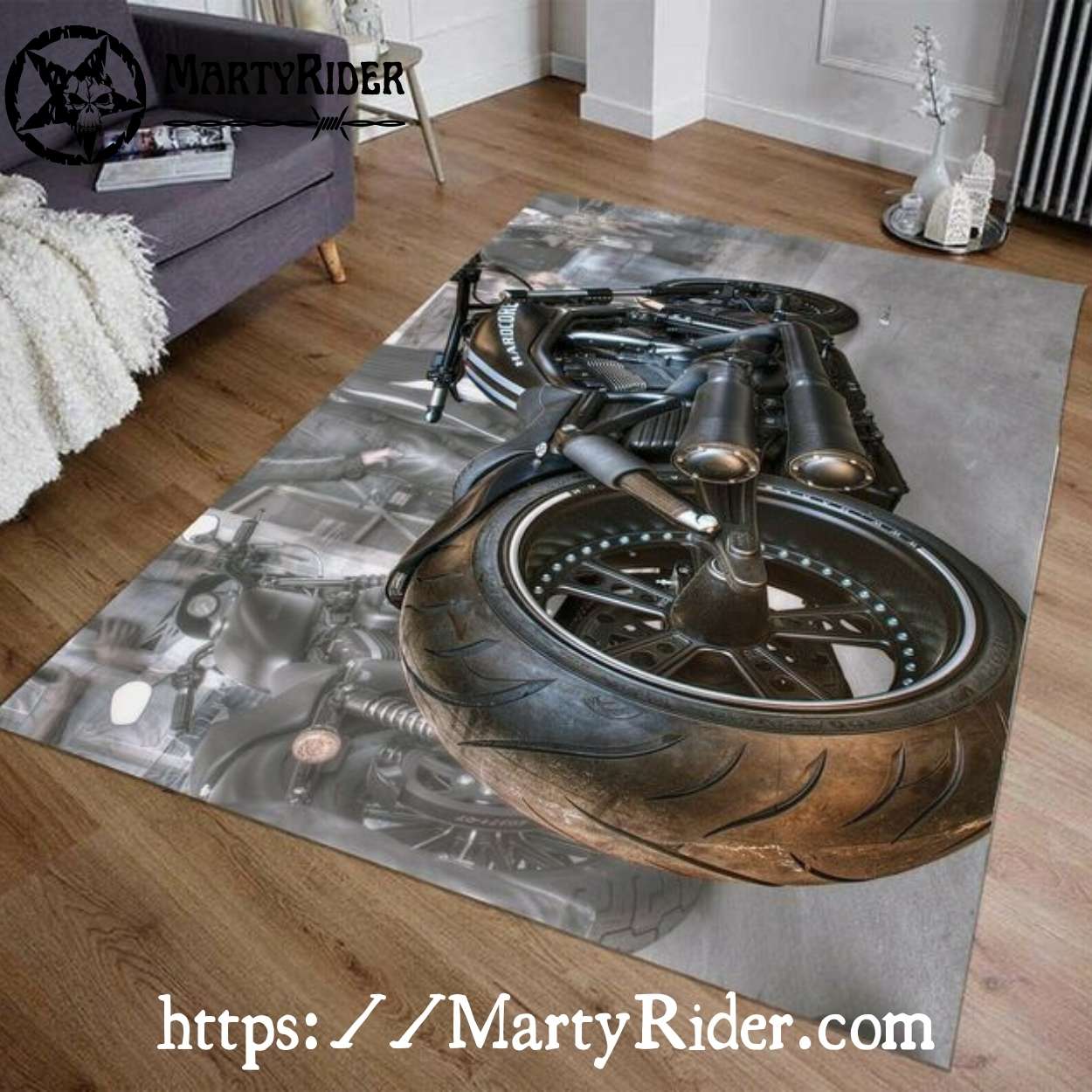 Rear Wheel Angle Custom Harley Davidson Rugs Rear Wheel Angle Custom Harley Davidson Rugs