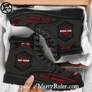 Red Hexagon Harley Davidson Shoes Timberland Mens Boots