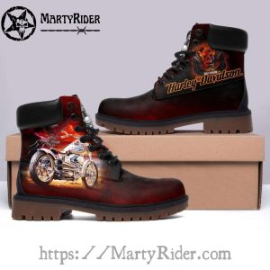 Red Motorcycle Harley Davidson Shoes Timberland Boots