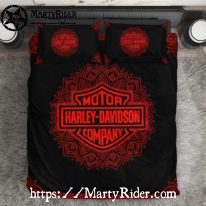 Red Skull Mandala Harley Davidson Bedding Set