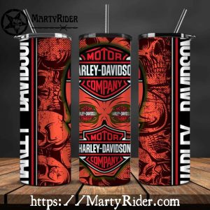 Red Skull Reflection Design Harley Davidson Tumbler 20oz