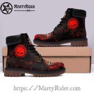 Red Skull Splatter Mens Harley Davidson Riding Boots