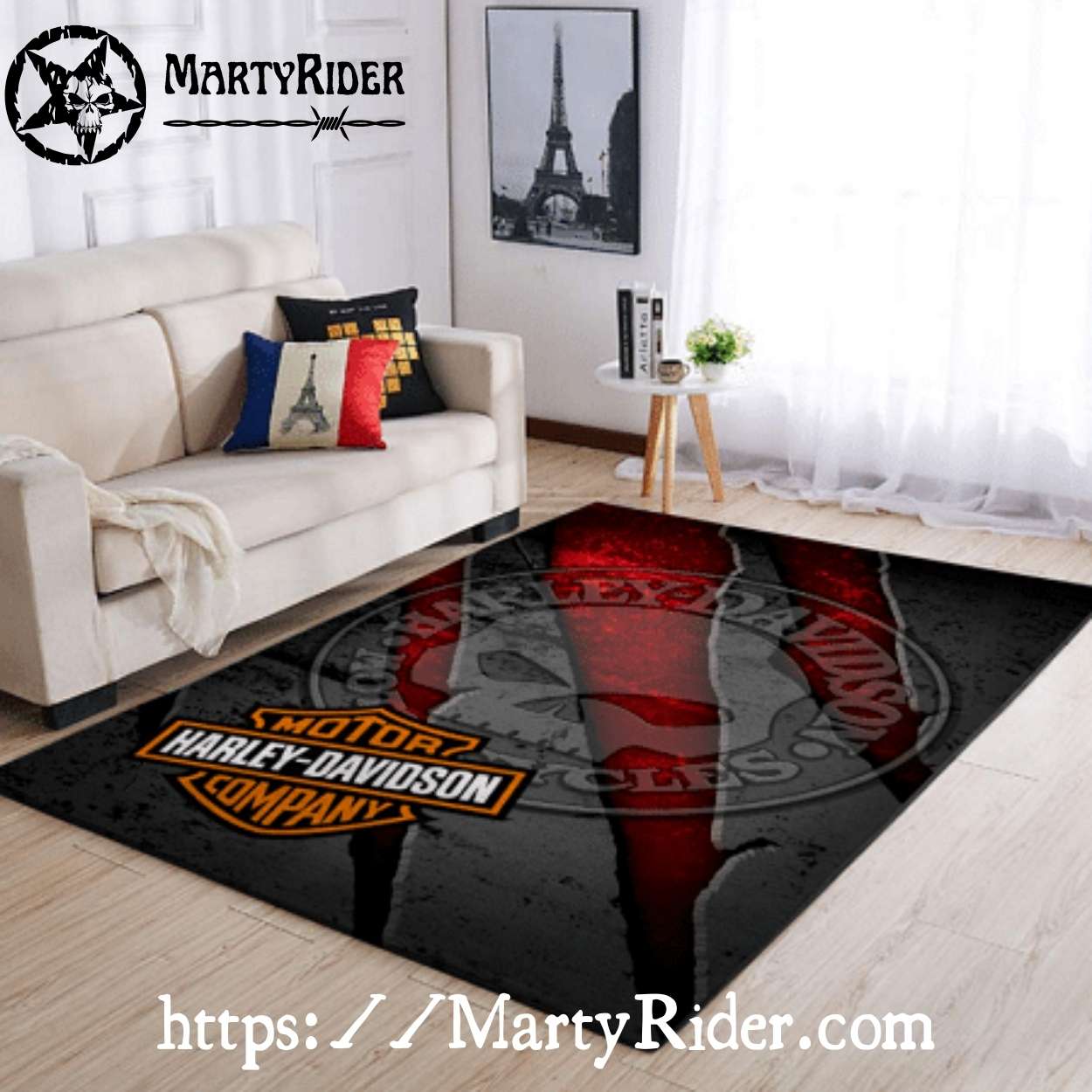 Red Skull Stamp Shadow Harley Davidson Rugs Red Skull Stamp Shadow Harley Davidson Rugs