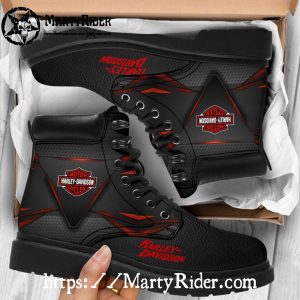 Red Slash Harley Davidson Shoes Mens Harley Riding Boots