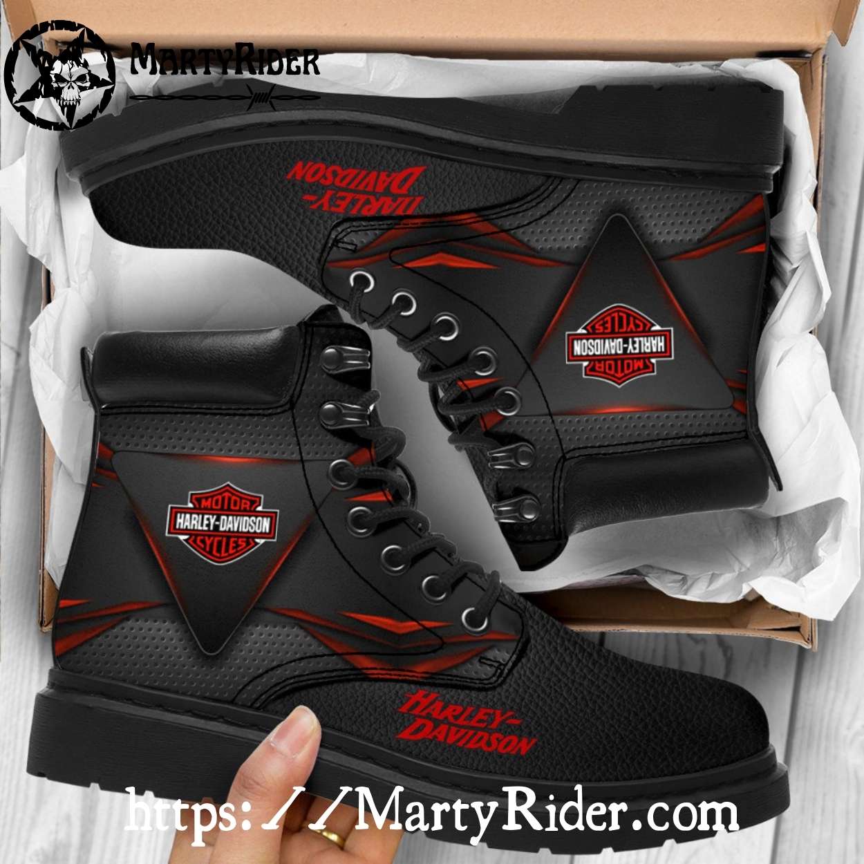 Red Slash Harley Davidson Shoes Mens Harley Riding Boots Red Slash Harley Davidson Shoes Mens Harley Riding Boots